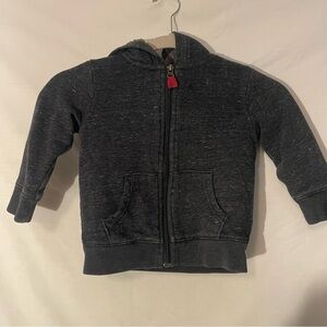 Cat & Jack Kids fleece lined Charcoal Gray Hoodie zip front size 3T